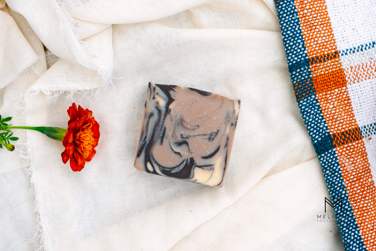 Buttery Pecan tallow bar soap handmade with beef tallow and natural oils