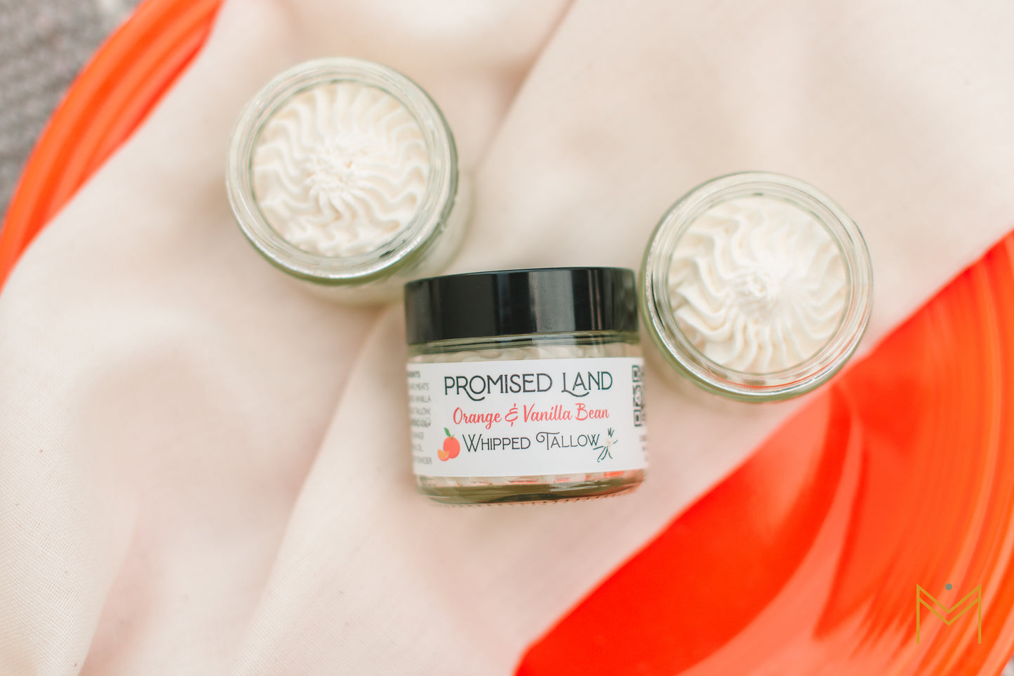 All-natural whipped tallow infused with vanilla bean + orange essential oil. Perfect for dry skin.