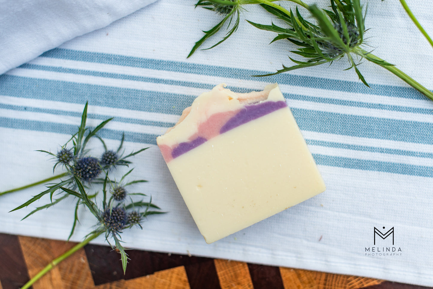 Lilac tallow bar soap handmade with beef tallow and natural oils