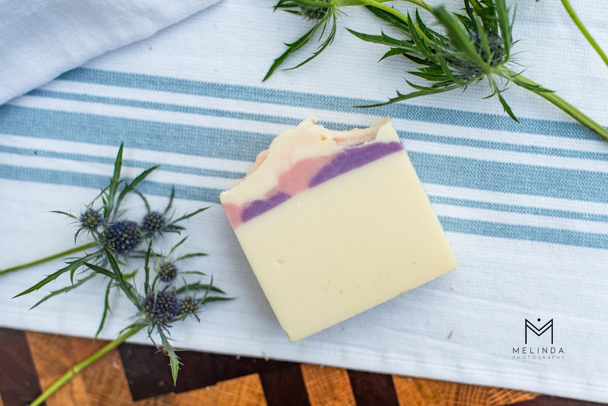 Lilac tallow bar soap handmade with beef tallow and natural oils