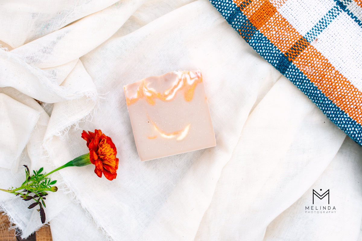 Pumpkin Spice tallow bar soap handmade with beef tallow and natural oils