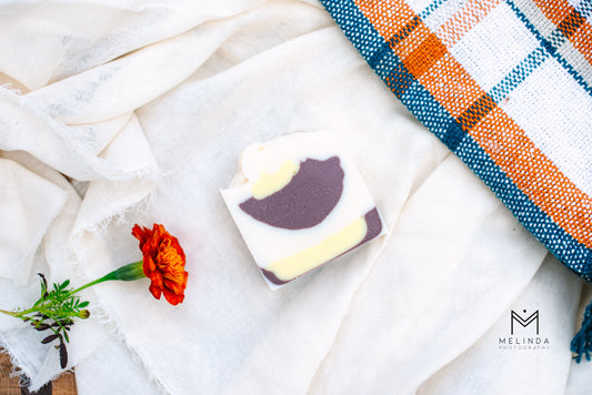 Sunflower Sandalwood tallow bar soap handmade with beef tallow and natural oils
