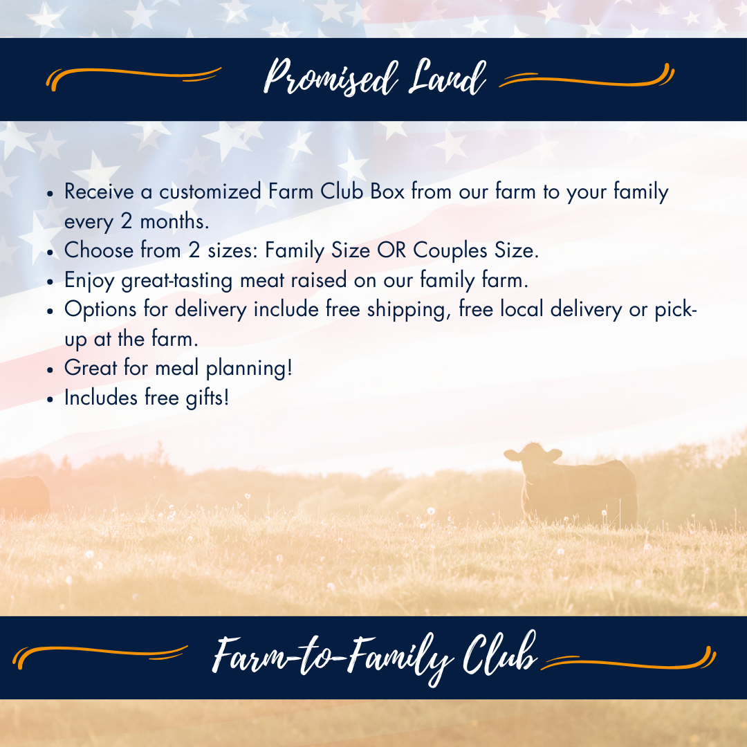 Enjoy a customized farm-raised beef shipped directly to your doorstep every 2 months. Boxes including shipping costs! Shipped directly from our farm!