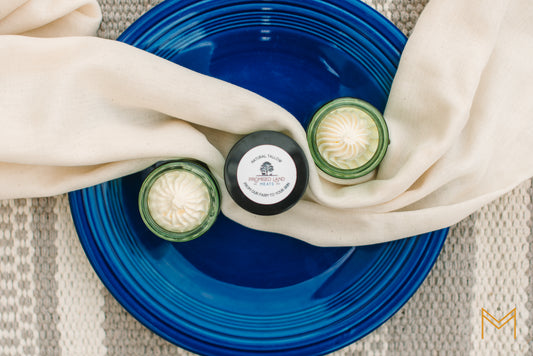 Jar of frankincense whipped tallow balm with creamy texture. Anti-aging and perfect for dry our sensitive skin.