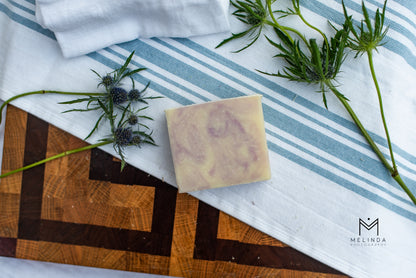 Lavender tallow bar soap handmade with beef tallow and natural oils