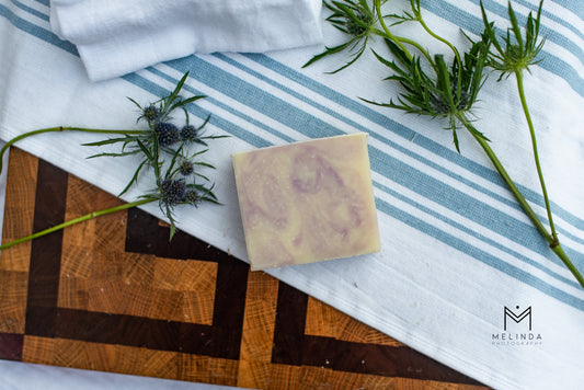 Lavender tallow bar soap handmade with beef tallow and natural oils