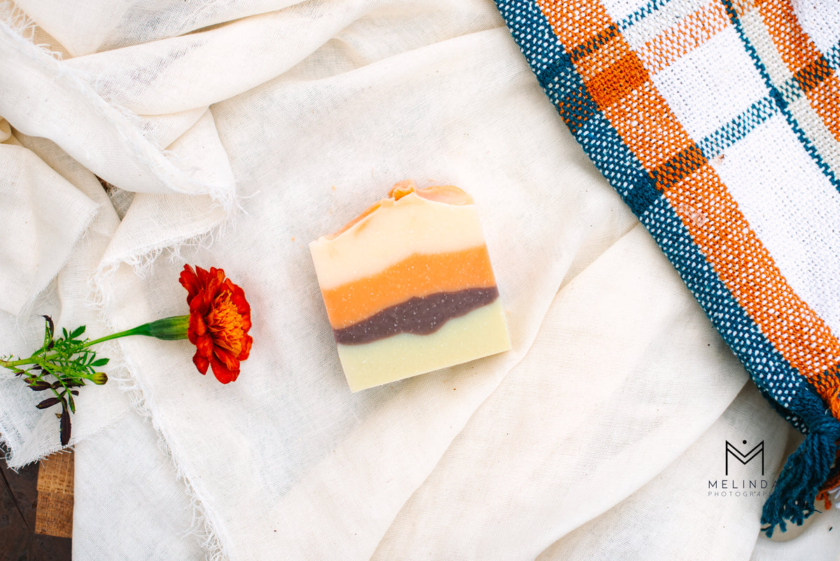 Orange Clove tallow bar soap handmade with beef tallow and natural oils