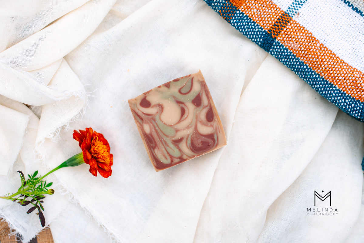 Toffee Apple tallow bar soap handmade with beef tallow and natural oils