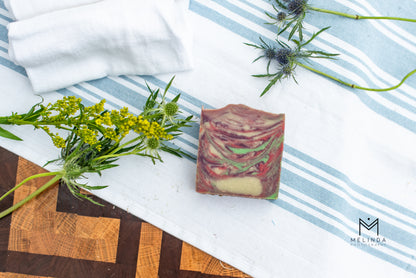 Wildflower honey bar soap handmade with beef tallow and natural oils