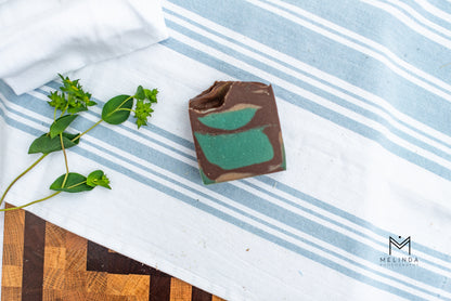 Hickory & suede tallow bar soap handmade with beef tallow and natural oils